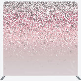 Lofaris Pink Silver Glitter Party Square Tension Backdrop